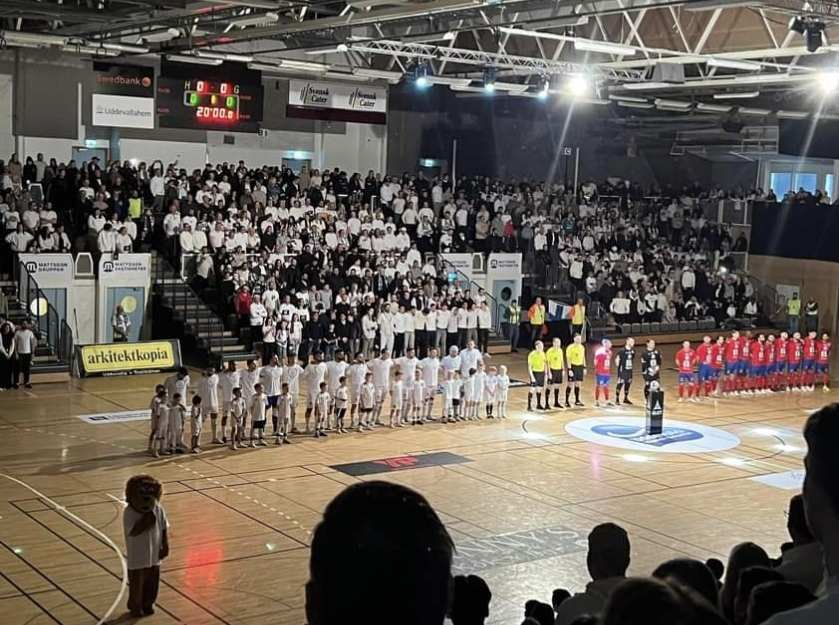 Ordningsvakt från Kvalitetsbevakning på plats vid SM-finalen i futsal i Uddevalla